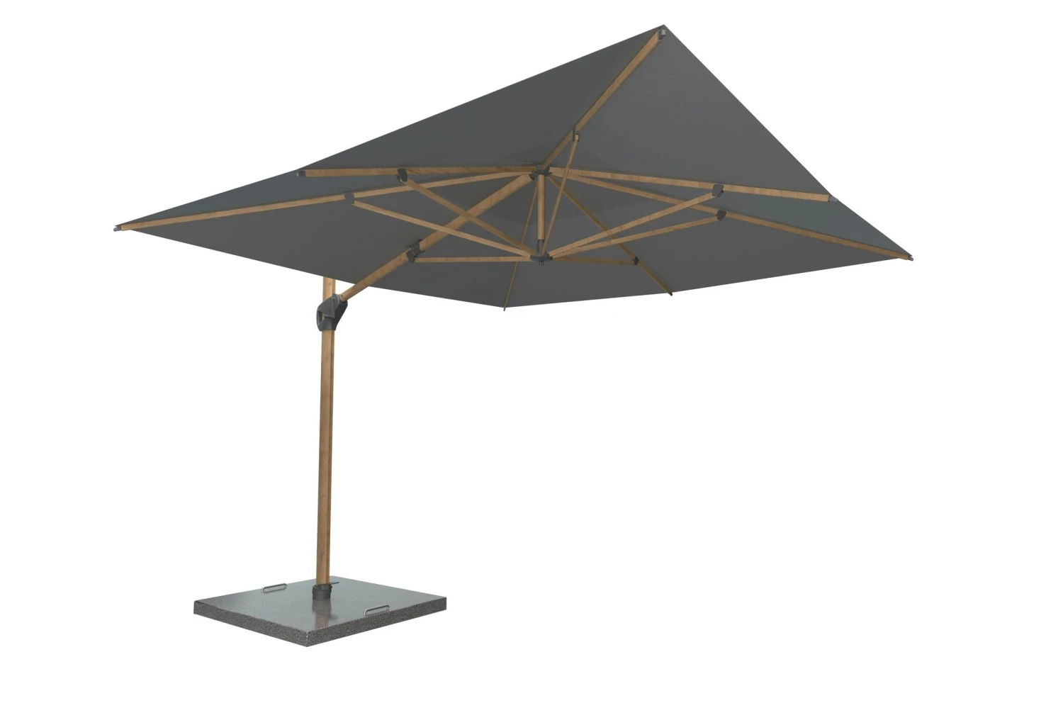 4SO Haciënda 400 X 300 Cm Woodlook Zweef Parasol Charcoal 1 4SO Haciënda 400 X 300 Cm Woodlook Zweef Parasol Charcoal