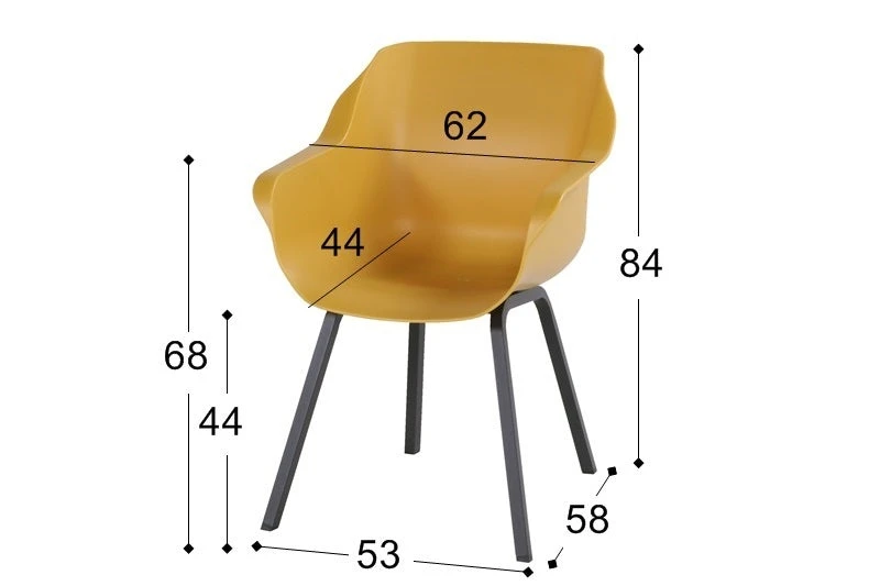 Sophie Element Armchair Curry Yellow Hartman Tuinstoel 2 Sophie Element Armchair Curry Yellow Hartman Tuinstoel - Afbeelding 2