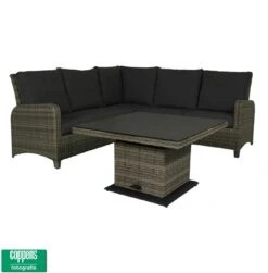 Qopps Aruba Lounge Dining Set Met In Hoogte Verstelbare Tafel -Tuinmeubelen & Barbecue Winkel 1303 2s l 145 1303 2s r 145 1303 cs 145 1520 tt90 145 3