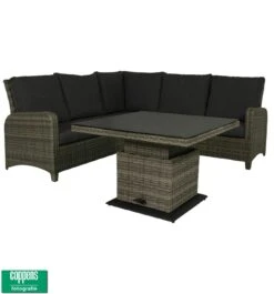 Qopps Aruba Lounge Dining Set Met In Hoogte Verstelbare Tafel -Tuinmeubelen & Barbecue Winkel 1303 2s l 145 1303 2s r 145 1303 cs 145 1520 tt90 145 4