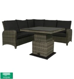 Qopps Aruba Lounge Dining Set Met In Hoogte Verstelbare Tafel -Tuinmeubelen & Barbecue Winkel 1303 2s l 145 1303 2s r 145 1303 cs 145 1520 tt90 145 6