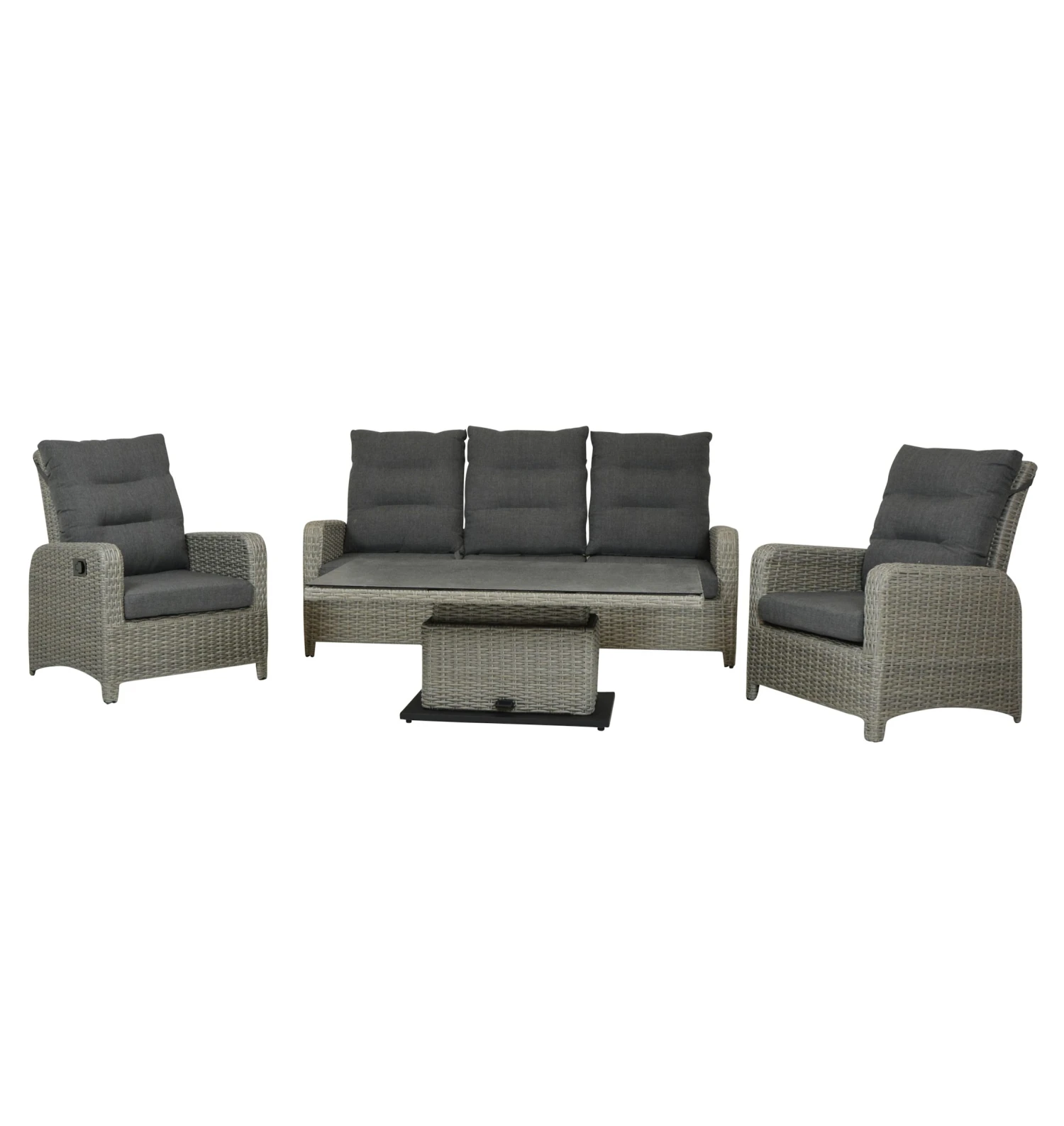 Qopps Hollywood Lounge Tuinset Bank Met 2 Stoelen En Hoogte Verstelbare Tuintafel 2 Qopps Hollywood Lounge Tuinset Bank Met 2 Stoelen En Hoogte Verstelbare Tuintafel - Afbeelding 2