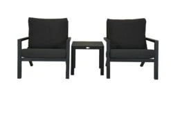Qopps 2 Atlanta Lounge Tuinstoel Met Bijzettafel Antraciet -Tuinmeubelen & Barbecue Winkel 1660 1S RG 1660 ET RG set van 2 atlanta stoelen met bijzettafel atlanta 2