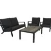 Qopps Atlanta 2 Zits Loungebank Met 2 Loungestoelen Met Koffietafel Devis