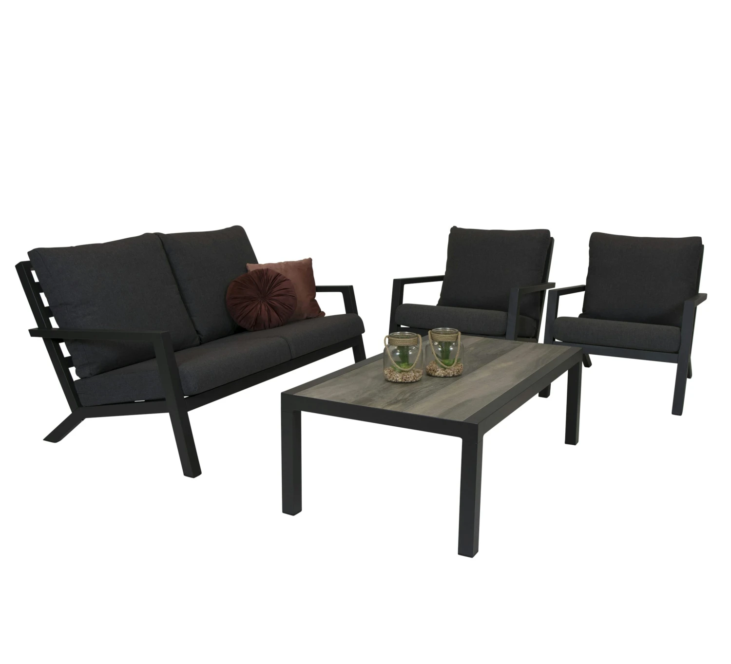 Qopps Atlanta 2 Zits Loungebank Met 2 Loungestoelen Met Koffietafel Devis 2 Qopps Atlanta 2 Zits Loungebank Met 2 Loungestoelen Met Koffietafel Devis - Afbeelding 2