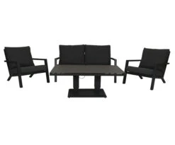 Qopps Loungeset Atlanta 2 Zitsbank Met 2 Loungestoelen En Tuintafel Rubli -Tuinmeubelen & Barbecue Winkel 1660 2S RG 1660 1S RG 1758 TT RG Catlanta 2 zits bank en 2 lounge stoelen met tafel up down