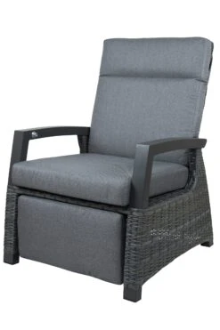 Qopps Darwin Lounge Tuinstoel, Gasveer Verstelbaar Met Voetstuk Antraciet