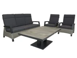 Qopps Loungeset 3-zits Bank Met 2 Stoelen Orlon Tafel Camos