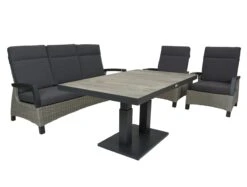 Qopps Loungeset 3-zits Bank Met 2 Stoelen Orlon Tafel Camos -Tuinmeubelen & Barbecue Winkel 1769 3S B RG 127 1769 1S B RG 127 1901 TT RG Orlon 3 zits bank met 2 stoelen en tafel up down ceramisch 4