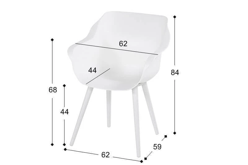 4 X Hartman Sophie Studio Dining Armstoel Wit 2 4 X Hartman Sophie Studio Dining Armstoel Wit - Afbeelding 2