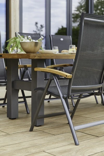 Hartman Napoli Verstelbare Tuinstoel Teak Armleggers Antraciet 4 Hartman Napoli Verstelbare Tuinstoel Teak Armleggers Antraciet - Afbeelding 4