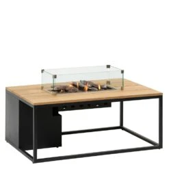 Cosiloft Vuurtafel 120 X 80 Cm. Black - Teak -Tuinmeubelen & Barbecue Winkel 5958750 1
