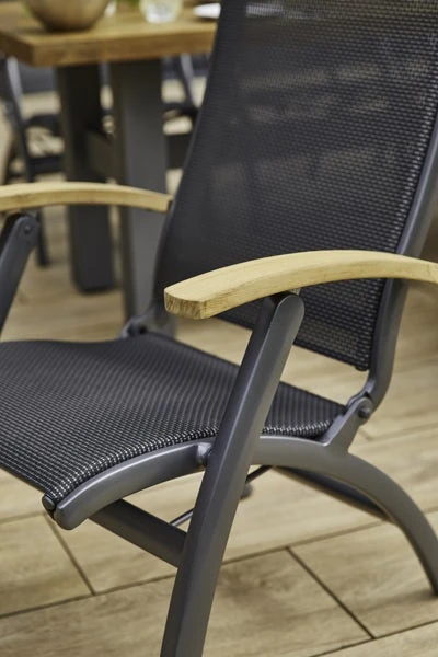 Hartman Davinci Verstelbare Tuinstoel Met Teak Armleuning 2 Hartman Davinci Verstelbare Tuinstoel Met Teak Armleuning - Afbeelding 2