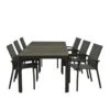 Qopps Queens Tuintafel 220 Antraciet Met 6 Tuinstoelen Tampa