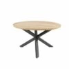 4SO Prado Dining Tuintafel 130 Cm Rond Naturel Teak Antraciet Onderstel