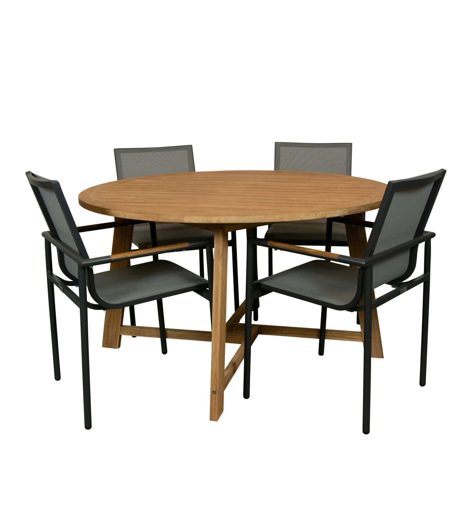 Alexander Teak Tuintafel 130 Rond Met Tulsi Stapelbare Tuinstoel 1 Alexander Teak Tuintafel 130 Rond Met Tulsi Stapelbare Tuinstoel