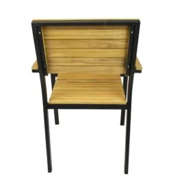 Milo Stapelbare Tuinstoel Met Teak En Zwart Frame -Tuinmeubelen & Barbecue Winkel DSC4458