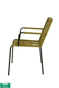 Denver Dining Tuinstoel Stapelbaar Rope Geel -Tuinmeubelen & Barbecue Winkel Denver dining stoel geel J1902 4