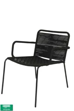 Dover Lounge Stoel Rope Zwart