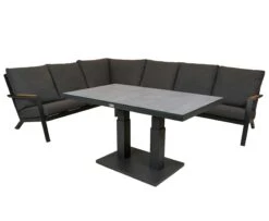 Qopps Avios Loungehoek Met Rubli In Hoogte Verstelbare Tafel -Tuinmeubelen & Barbecue Winkel Lounge set Avios mat royal grey 2113 hs rg met tafel rubli in hoogte verstelbaar tt rg 2