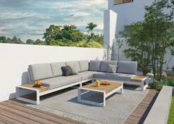 Matisse Hoekset White 5 Delig Compleet -Tuinmeubelen & Barbecue Winkel Matisse modular platform lounge set white