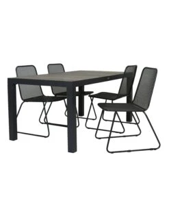 Levas Tuintafel 160 X 90 Mat RoyalGrey Met Tuinstoel Lester