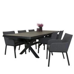 Qopps Ottowa Uitschuif Tafel 205/265 X 100 Antraciet Met Tuinstoel Decan -Tuinmeubelen & Barbecue Winkel Ottowa uitschuif tafel 205 265 1658 TT205 met stoel Decan dining 1813 C RG 3