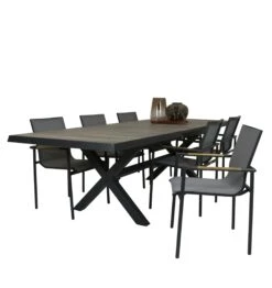 Qopps Ottowa Uitschuif Tuintafel 205/265 X 100 Antraciet Met Tuinstoel Tulsi -Tuinmeubelen & Barbecue Winkel Ottowa uitschuif tafel 205 265 1658 TT205 met stoel Tulsi dining 1746 C RG 2
