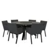 Qopps Perth Tuintafel 150 Rond Antraciet Met Tuinstoel Decan