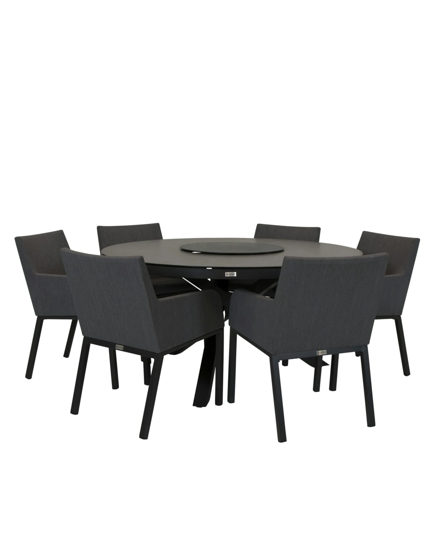 Qopps Perth Tuintafel 150 Rond Antraciet Met Tuinstoel Decan 1 Qopps Perth Tuintafel 150 Rond Antraciet Met Tuinstoel Decan