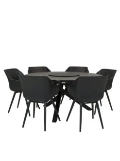 Perth Tafel 150 Rond Antraciet Met Tuinstoel Sophie Studio