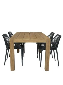 Alberto Teak Tafel 160 Met Tuinstoel Air XL -Tuinmeubelen & Barbecue Winkel Tafel Alberto teak 160 TWF 6767 160 met stoel Air XL armstoel 33142 1