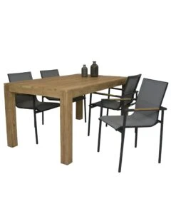 Alberto Teak Tuintafel 160 Met Qopps Tulsi Dining Tuinstoel 5 Alberto Teak Tuintafel 160 Met Qopps Tulsi Dining Tuinstoel -Tuinmeubelen & Barbecue Winkel Tafel Alberto teak 160 TWF 6767 160 met stoel Tulsi dining royal grey 1746 C RG 3