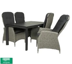 Qopps Colby Tuintafel 180 Met Memphis Verstelbare Tuinstoel -Tuinmeubelen & Barbecue Winkel Tafel Baltimore 180 met 4 stoelen Memphis 1348 t180 1523 2c 127 4