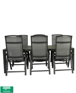 Qopps Kings Tuintafel 220 Met Houston Verstelbare Tuinstoel -Tuinmeubelen & Barbecue Winkel Tafel Kings 220 met 6 stoelen Houston 1698 t220 1270 fc alu 3