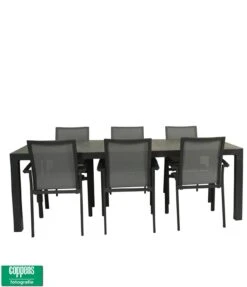 Qopps Kings Tuintafel Met Tampa Stapel Tuinstoel -Tuinmeubelen & Barbecue Winkel Tafel Kings 220 met 6 stoelen Tampa 2