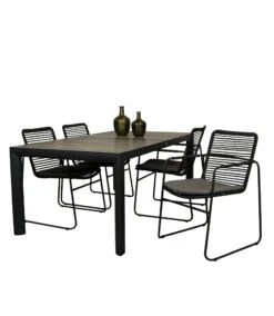 Qopps Kings Tuintafel Met Elba Stapelbare Tuinstoel -Tuinmeubelen & Barbecue Winkel Tuin tafel kings 180 1698 t180 Elba dining stoel rope 90725 2