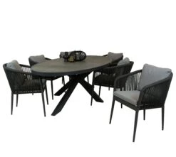 Qopps Lotta Tuintafel Met Aldina Dining Robe Tuinstoel -Tuinmeubelen & Barbecue Winkel Tuintafel Lotta ovaal 240 x110 2207 tt240 rg met tuinstoel Aldina dining 080f074 4