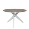 Qopps Zinza Tuintafel 120 Cm Rond Mat White Frame Porselein Top