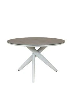 Qopps Zinza Tuintafel 120 Cm Rond Mat White Frame Porselein Top