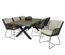 Qopps Bilby Tuintafel Met 4SO Fabrice Dining Tuinstoel -Tuinmeubelen & Barbecue Winkel Tuintafel bilby met kruispoot 1701 tt224 rg a met tuinstoel fabrice dining 213825 1