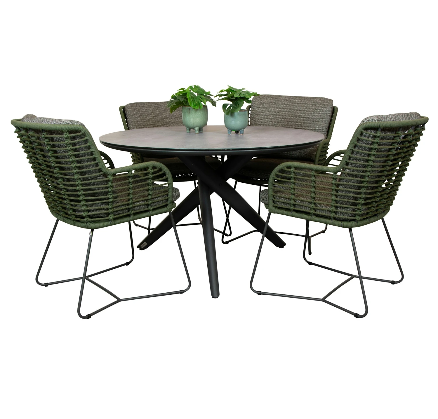 Qopps Zukla 120 Cm Rond Tuintafel Met Fabrice Dining Tuinstoel 2 Qopps Zukla 120 Cm Rond Tuintafel Met Fabrice Dining Tuinstoel - Afbeelding 2