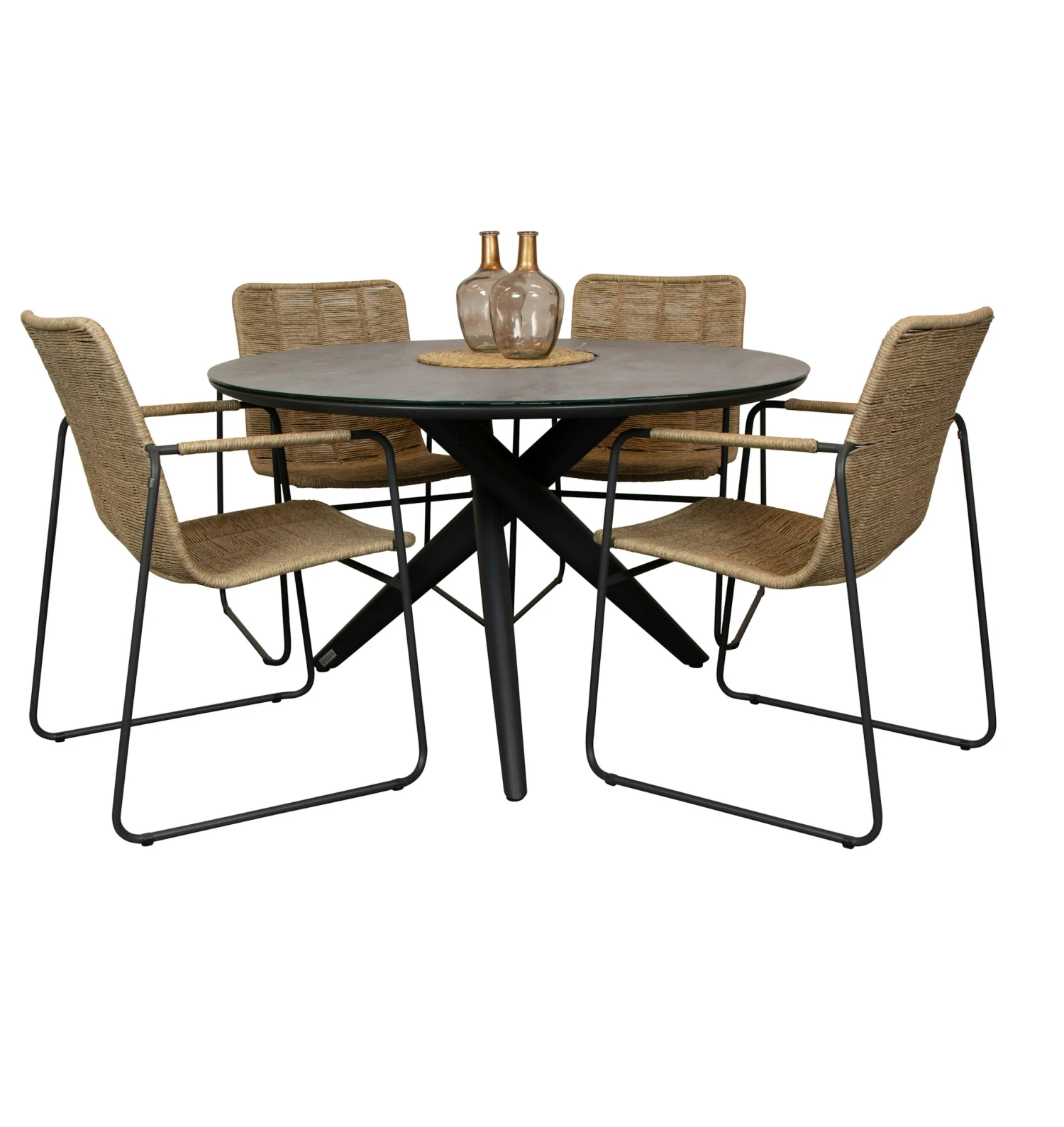 Qopps Zukla 120 Cm Rond Tuintafel Met Palma Stapelbare Tuinstoel 2 Qopps Zukla 120 Cm Rond Tuintafel Met Palma Stapelbare Tuinstoel - Afbeelding 2