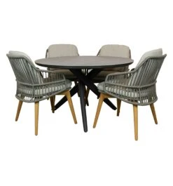 Qopps Zulka 120 Cm Rond Tuintafel Met Sempre Dining Tuinstoel