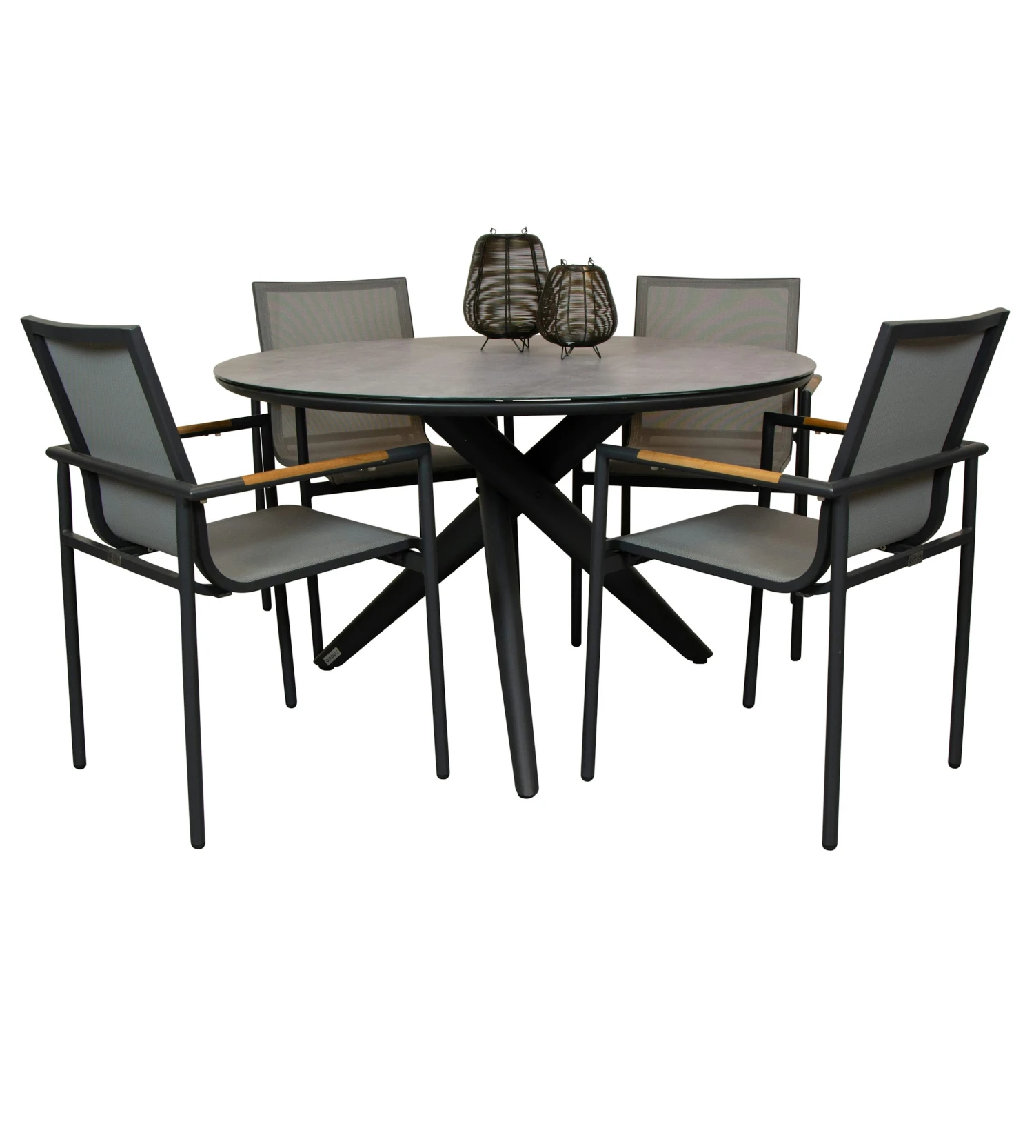 Qopps Zukla 120 Cm Rond Tuintafel Met Tulsi Stapelbare Tuinstoel 2 Qopps Zukla 120 Cm Rond Tuintafel Met Tulsi Stapelbare Tuinstoel - Afbeelding 2