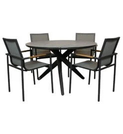 Qopps Zukla 120 Cm Rond Tuintafel Met Tulsi Stapelbare Tuinstoel