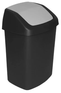 Curver Swing Bin 25 Liter Zwart/lichtgrijs