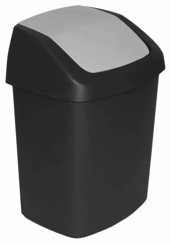 Curver Swing Bin 15 Liter Zwart/lichtgrijs 1 Curver Swing Bin 15 Liter Zwart/lichtgrijs