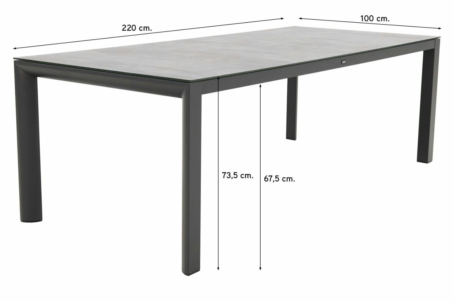 Qopps Colby Tuintafel 220 X 100 Porselein Blad Mat Royal Royal Grey 2 Qopps Colby Tuintafel 220 X 100 Porselein Blad Mat Royal Royal Grey - Afbeelding 2