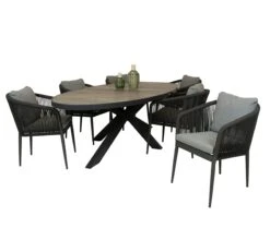 Qopps Kismo Tuintafel Met Aldina Dining Tuinstoel -Tuinmeubelen & Barbecue Winkel tuintafel Kismo Ovaal 240 x 110 2207 tt240 rg met tuinstoel Aldina dining 080F074 2